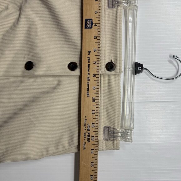 Melrose Market Corduroy Mini Skirt XXS Ivory Button Front Pockets Fall Casual - Picture 6 of 9